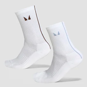 MP Stripe Running Socks (2 Pack) - Milk Chocolate/Denim Blue - Size UK 6-8