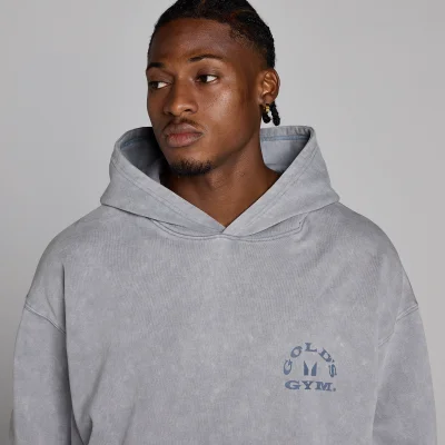 MP X Gold's Heren Washed Graphic Oversized Hoodie - Steel Blue - L Afbeelding 6
