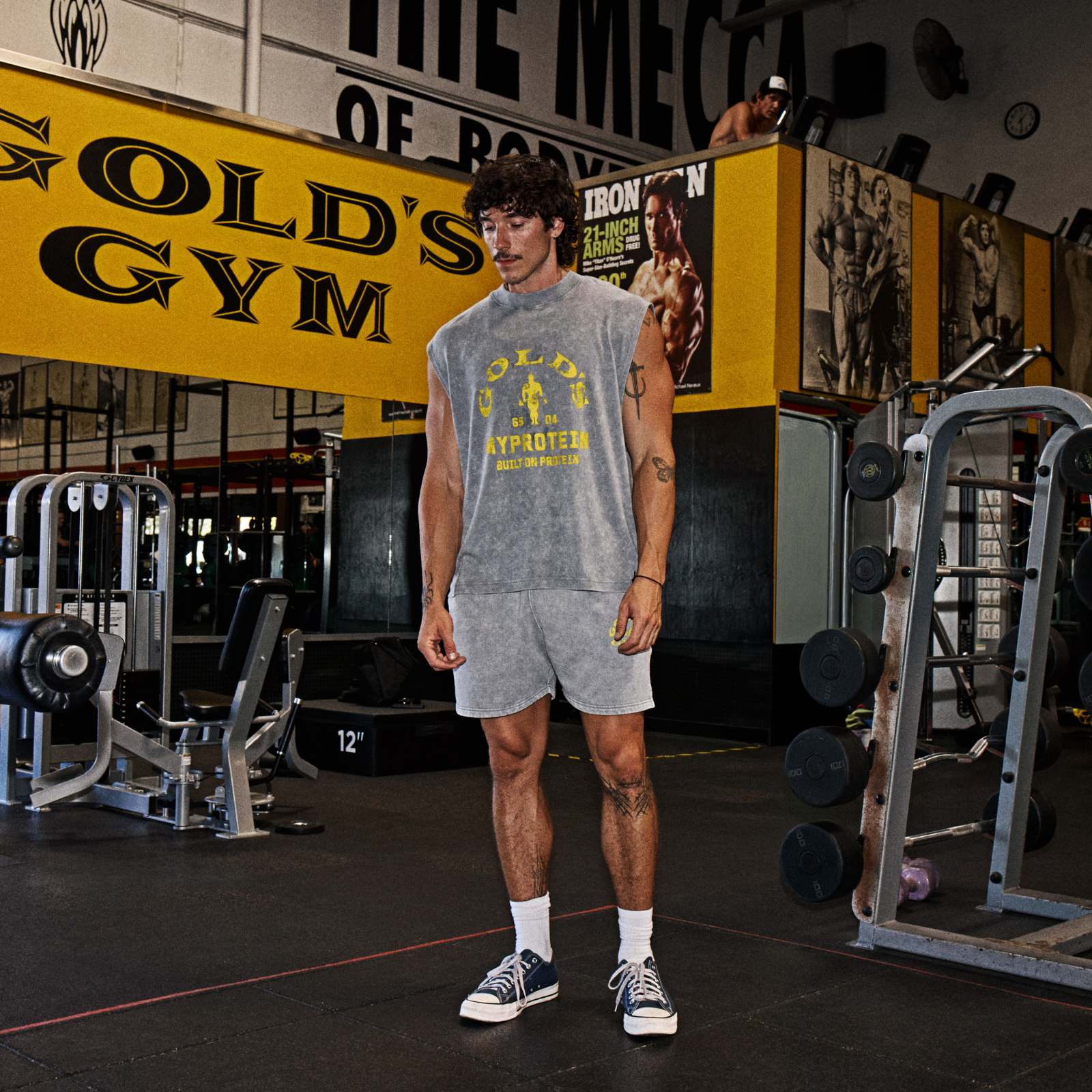 MP X Gold's Heren Washed Graphic Oversized Tank - Steel Blue - XL Afbeelding 2