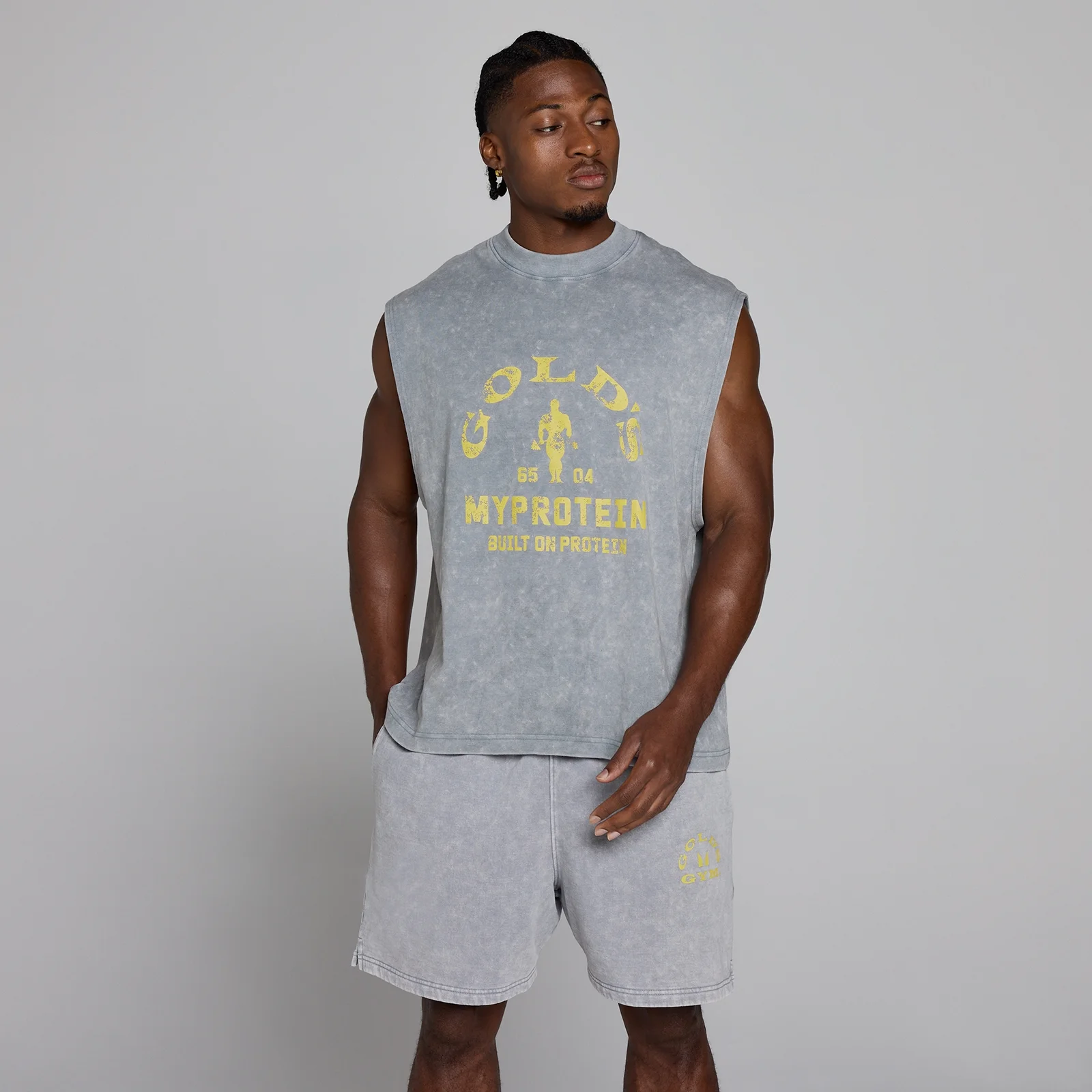 MP X Gold's Heren Washed Graphic Oversized Tank - Steel Blue - XL Afbeelding 3