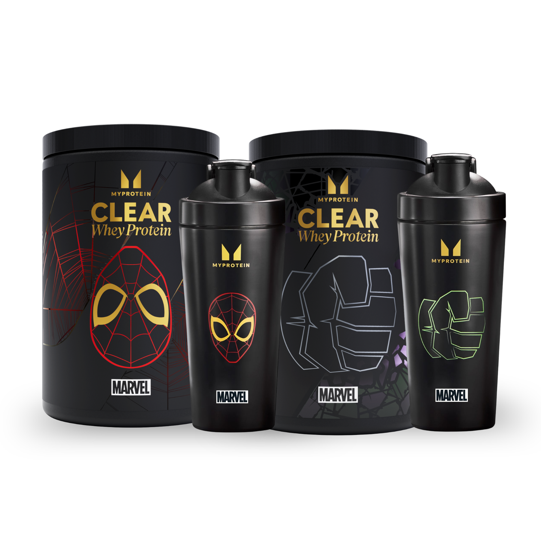 Marvel Spider-Man & Hulk Bundle - 2 x 20servings - Shaker - Green Plum & Kiwi / Raspberry & Strawberry Afbeelding 1