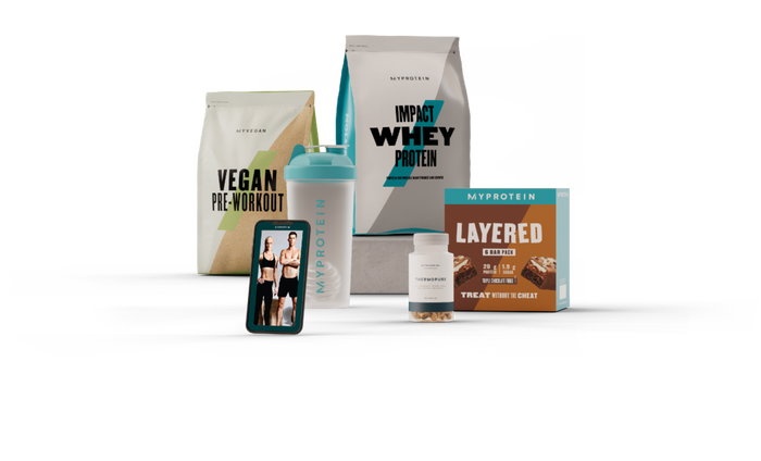 Een mix van Myprotein eiwitproducten voor gewichtsverlies.